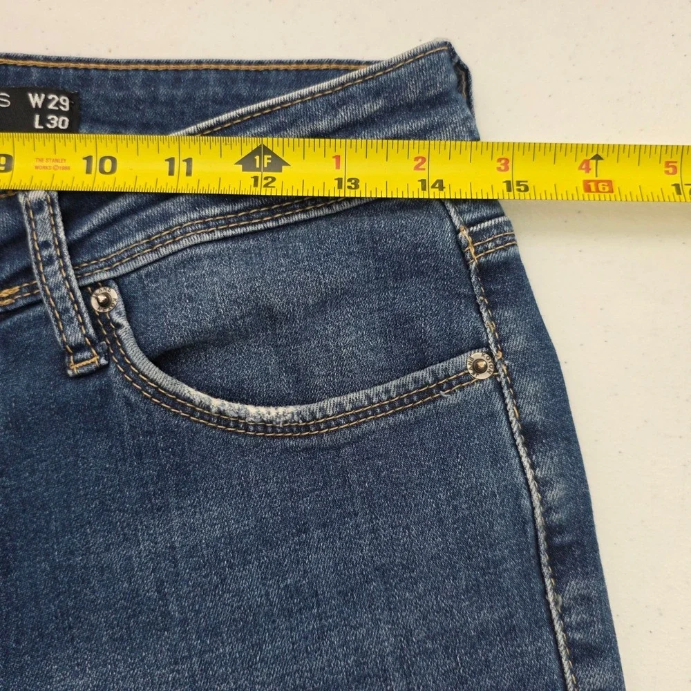 Koton Brad Slim Fit Jeans Mens 29x30 Blue Excellent Distressed Patched Denim